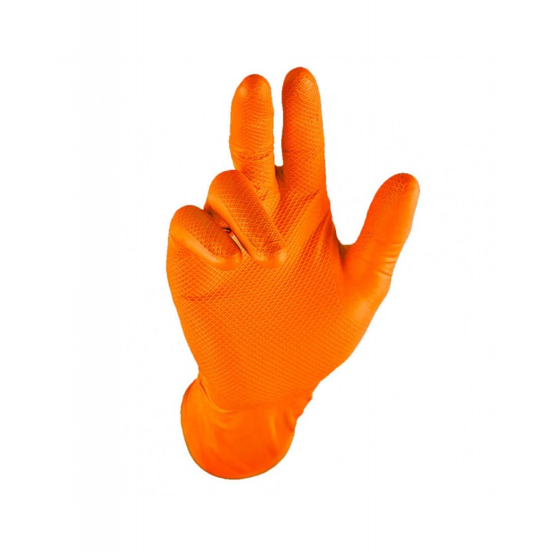 Boîte de 50 gants orange Nitrile antistatique taille M à XXL