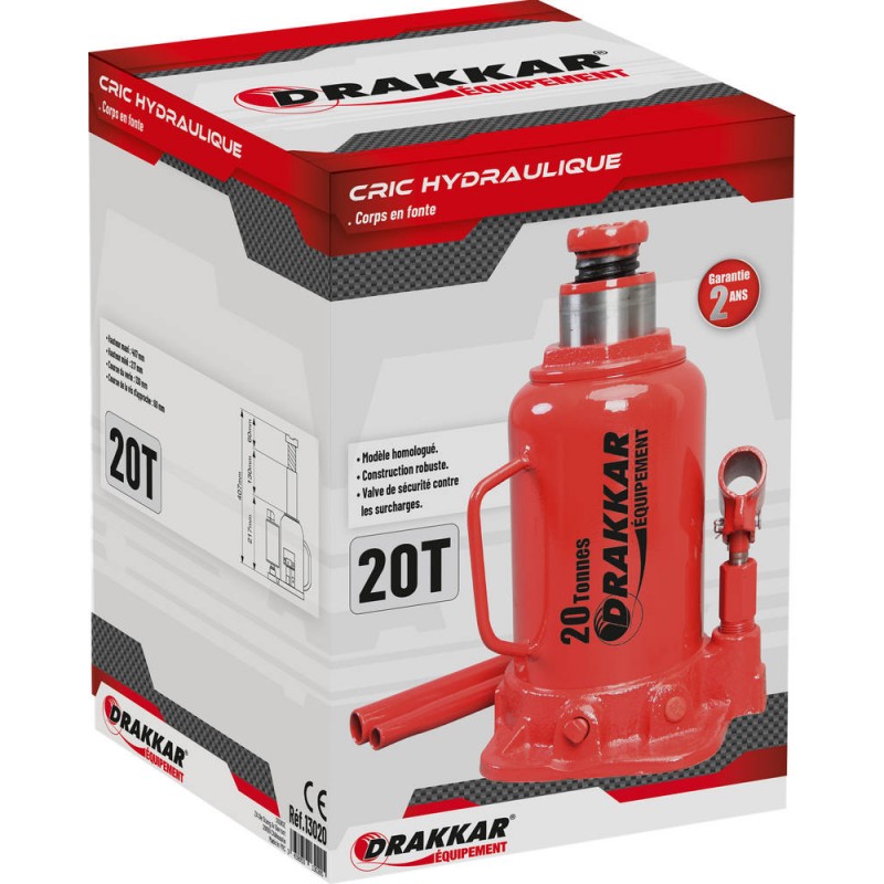 Cric bouteille hydraulique - Drakkar - 20 T Sodise