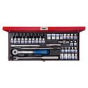 Coffret Douilles 3/8" (Métriques, TORX®, Tournevis) - 36 Pièces, Cliquet 5° - Coffret Métallique, Garantie à Vie