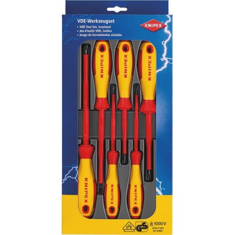 Tournevis électricien isolé 1000V - boîte de 6 pcs KNIPEX