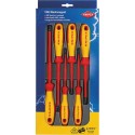 Coffret de Tournevis Électricien Isolés 1 000 V KNIPEX - 6 Pièces (3 Plats, 2 Phillips, Rangement Sécurisé)