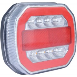 Feu arrière carré LED côté droit 12V 4 fonctions pour kit signalisation sans fil ref 16142