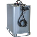 Cuve de ravitaillement gasoil galvanisée 700L double paroi avec kit pompe à gasoil 12V 56 l/min