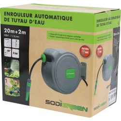 Enrouleur automatique orientable de tuyau d'eau 20m+2m