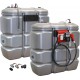 Kit de 2 cuves de stockage gasoil PEHD 1500L double paroi jumelées - Drakkar Equipement