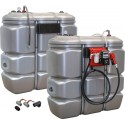 Ensemble 2 Cuves Gasoil PEHD 1500L Double Paroi - Capacité Totale 3000L, Station 230V