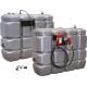 Kit de 2 cuves de stockage gasoil PEHD 2000L double paroi jumelées - Drakkar Equipement