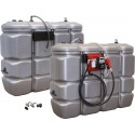 Kit de 2 cuves de stockage gasoil PEHD 2000L double paroi jumelées